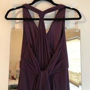 David’s Bridal Long Halter Mesh Strap Back Gown